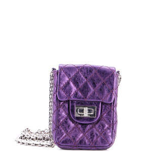 Chanel Vintage Reissue 2.55 Phone Holder Crossbody Bag Quilted Aged Calfskin